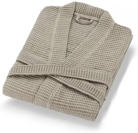 Bézs pamut fürdőköpeny XL Mia Waffle - Foutastic