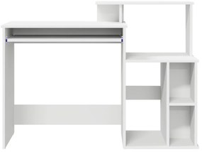 Íróasztal tárolóval Fehér 120.5x44x88.5 cm MDF
