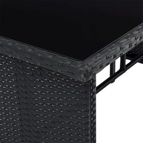 Juskys Kerti rattan szett Manacor - fekete, szürke párnák