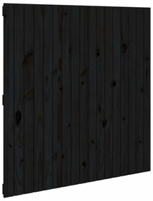 fekete tömör fenyőfa fali fejtámla 108 x 3 x 110 cm