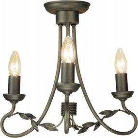 Mennyezeti lámpa gyertyatartó hagyományos olajfa levelek vintage 3 pont Elstead