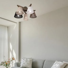 Brilagi - LED mennyezeti lámpa ANTHONY 5xE14/40W/230V tölgy-dió