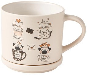 Narancssárga-bézs porcelán bögre szett 2 db-os 350 ml Cats – Brandani