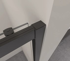Erga Alpine, tolóajtós zuhanykabin 90 (ajtó) x 100 (fal) x 195 cm, 6mm átlátszó üveg, fekete profil, ERG-V02-ALPINE-D090G100-BK
