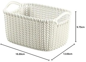 Knit fehér tárolókosár, 3 l - Curver