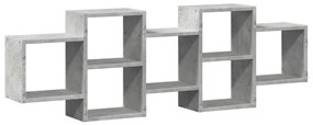 betonszürke szerelt fa fali polc 129 x 18 x 42 cm