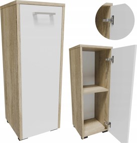 Fürdőszoba szekrény FS30SOB sonoma-fehér 30cm álló kis funkcionális polc