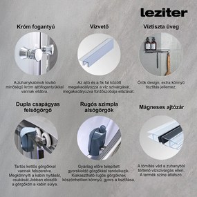 Mila hidromasszázs zuhanykabin fehér 90x90x215 cm