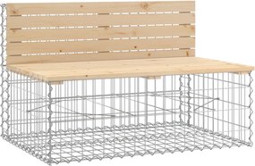 vidaXL tömör fenyőfa gabion kerti pad 103x70x65 cm