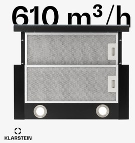 Klarstein Vinea, beépíthető páraelszívó, lapos konstrukció, 60 cm, fekete
