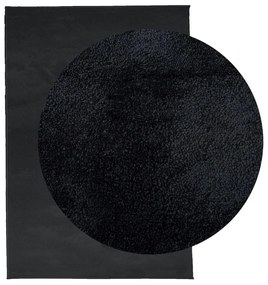 OVIEDO fekete rövid szálú szőnyeg 140 x 200 cm