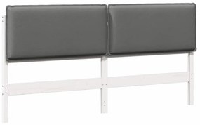 Kárpitozott fejtámla fejtámlával Fehér és világosszürke 200 cm