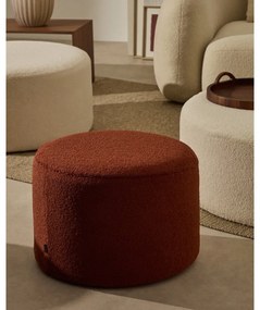 Terrakotta színű buklé puff Kaeli – Kave Home