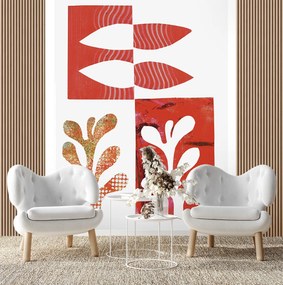 Gario Fotótapéta Absztrakt levelek piros narancs - Andrea Haase Anyag: Vlies, Méret: 150 x 210 cm