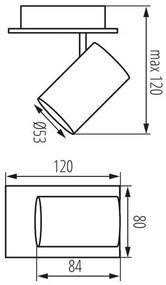 Lámpa Mennyezeti lámpatest VENETO, IP20, max. 20W, 1 x GU10, kör, fehér