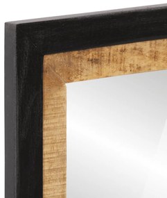 Üveg és tömör mangófa fürdőszobatükör 55 x 1 x 60 cm