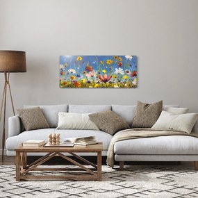 Festett kép egy virágzó rét (120x50 cm)