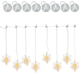 NEXOS Fényfüggöny hópehely 8 LED meleg fehér