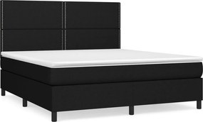 vidaXL fekete szövet rugós ágy matraccal 160x200 cm
