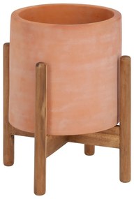Dalva terrakotta virágcserép fa állványon, ⌀ 30 cm - Kave Home