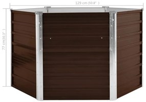 barna horganyzott acél kerti magaságyás 129 x 129 x 77 cm