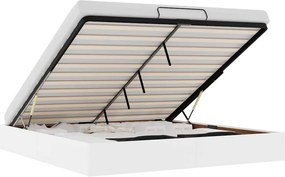 vidaXL Ottomán ágykeret matrac nélkül fehér 200x200 cm műbőr