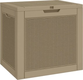 vidaXL világosbarna polipropilén kerti tárolóláda 55,5x43x53 cm