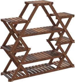 vidaXL tömör fenyőfa virágtartó állvány 110 x 25 x 105 cm