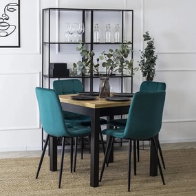 Szék türkiz színben, bársony kárpittal. PERU