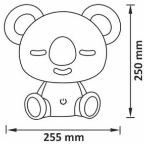 Polux KOALA 325648 Asztali lámpa 1x2,5W/LED 4000K + RGB 110lm IP20