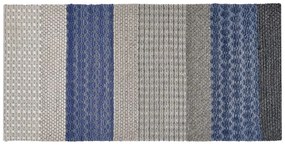 Szürke és kék gyapjúszőnyeg 80 x 150 cm AKKAYA Beliani