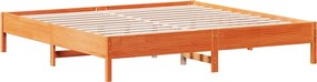 vidaXL viaszbarna tömör fenyőfa ágy matrac nélkül 180 x 200 cm
