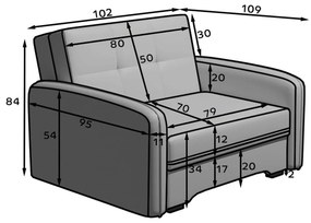 Sötétkék fotel Laine – ELTAP