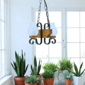 Brilagi - Csillár láncon QUEEN 2xE14/40W/230V bükkfa