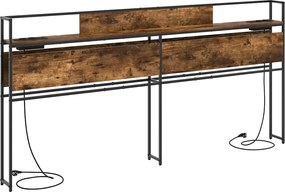 vidaXL Tároló fejtámla polcokkal Füstölt tölgy 180 cm Faanyag