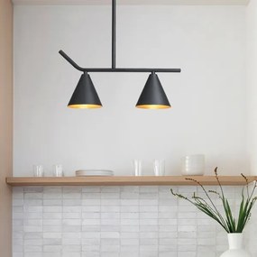 Csillár rúdon 2xE27/40W/230V fekete