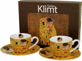 2 db-os Espresso csésze szett Gustav Klimt The Kiss 90 ml Ajándék csomagolás