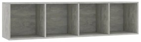 betonszürke könyv-/TV-szekrény 143 x 30 x 36 cm
