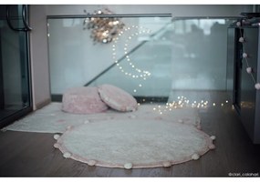 Krémszínű mosható kézi szövésű pamut gyerek szőnyeg ø120 cm Bubbly Vintage Nude – Lorena Canals
