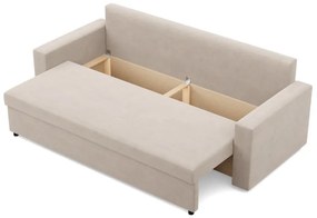 Zeus kanapéágy, bársony, bonell töltet, egyenes kartámasz, bézs