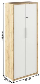 Szekrény Rumia 31 (kézműves tölgy + fehér). 1064689