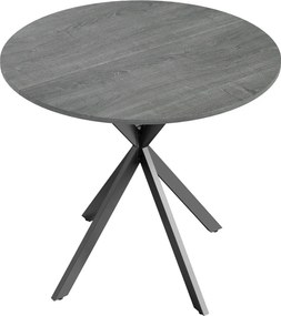 Kerek konyhaasztal, 80 cm, kompakt asztallap, forgácslap, fém, szürke