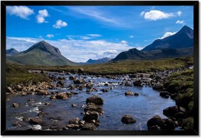 Poszterek keretben 60x40 Kő folyó Hegyek