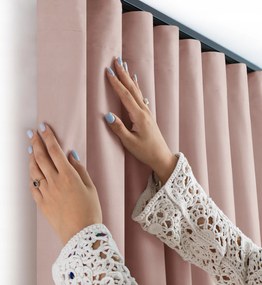 Filumi Függöny velúr hullám szalag békáknak a konyhába Világos Rózsaszín 530x260