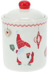 Kerámia doza fedéllel Karácsonyi manó