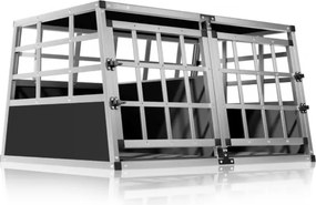 BRUNO kutyaszállító box, 89x70x51cm, ezüst/fekete Cadoca