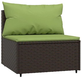4 részes barna polyrattan kerti ülőgarnitúra párnákkal