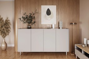 Elivo komód 200 cm négyajtós lábakon - kasmír / olajozott tölgy