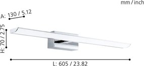 Eglo 33767-LED RGBW TABIANO-C fürdőszobai lámpa LED/15,6W/230V 60,5cm IP44+DO