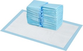 PawHut Kutyaképző Párnák 100 db 45x30 cm 6-Lépcsős Gyorsan Száradó Felülettel, Szivárgásálló Kék | Aosom